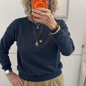 Jungmaven Crux Cropped Sweatshirt Navy Small